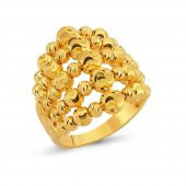 22 Ayar Altın Toplu Yüzük 5 Sıra Kalemli - 1