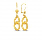 Uzayyolu mat ikili küpe 22 ayar altın - 1