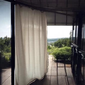 Fırfırlı Naturel Keten Vintage Pamuk Keten Perde (En x Boy) - Tek Kanat - 3