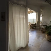 Fırfırlı Naturel Keten Vintage Pamuk Keten Perde (En x Boy) - Tek Kanat - 5