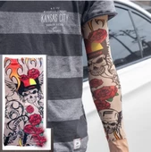 Giyilebilir Kol Dövmesi Çorap Dövme 3D Baskılı Kol Bacak Dövme 2 Adet Model 17 thumbnail 1