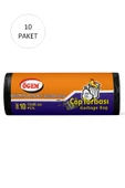 Endüstriyel Battal Boy Çöp Torbası 72 x 95 cm 10 Lu Rulo x 10 Paket = 100 Adet (Siyah) - 1