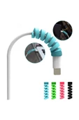 THREESTEP Micro USB - Type C - iPhone lightning Kablo Spiral Kablo Koruyucu Pembe 1 ADET - 2
