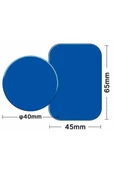 technerd 2 Adet Manyetik, Mıknatıslı Telefon Tutucular Için Metal Plaka (1 DAİRE 4CM, 1 DİKDÖRTGEN 6.5/4.5CM) - 2