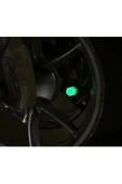 THREESTEP Fosforlu Floresan Led Yeşil Pilsiz Araba Motorsiklet Lastik Sibop Kapaği (4 Adet) thumbnail 2