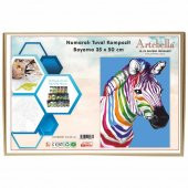 Sayılarla Boyama Tuval Seti - Zebra (35x50 cm) - 1
