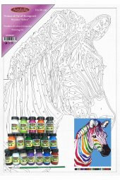 Sayılarla Boyama Tuval Seti - Zebra (35x50 cm) - 5