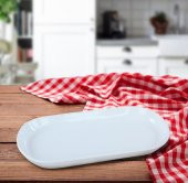 Keramika Noyan 28 cm Kayık Tabak Beyaz - 1