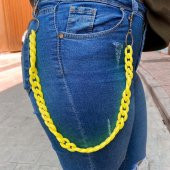 Sarı 50 Cm Pantolon Zinciri Kolye Hediyelik Aksesuar - 1