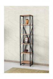 Erezoğulları Mobilya Modern Tarz Ahşap Metal 5 Raflı Kitaplık 40x30x180 40lik3272 - 1