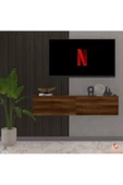 Egecan Mobilya Ceviz 90 cm Tv Ünitesi Tv Sehpası Duvar Rafı Kitaplık - 2
