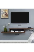 Egecan Mobilya Ceviz 180 Cm Tv Ünitesi Tv Standı Duvar Rafı Kitaplık - 4