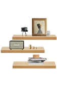 Egecan Mobilya Meşe Duvar Rafı Uçan Raf Gizli Raf Ahşap Duvar Rafı (50-50-50) - 3