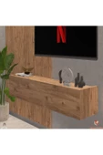 Egecan Mobilya Ceviz 110 Cm Tv Ünitesi Tv Sehpası Duvar Rafı Kitaplık - 1