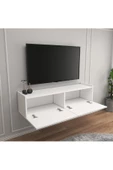 Egecan Mobilya Beyaz 100 Cm Tv Ünitesi Tv Sehpası Duvar Rafı Kitaplık - 3