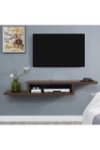 Egecan Mobilya Ceviz 100 Cm Tv Ünitesi Tv Standı Duvar Rafı Kitaplık - 1