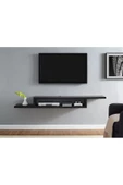 Egecan Mobilya Siyah 180 cm Tv Ünitesi Tv Standı Duvar Rafı Kitaplık - 1