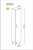 Egecan Mobilya 5 Raflı Banyo Boy Dolabı Havlu Dolabı Erzak Dolabı Banyo Dolabı - 3