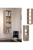 Egecan Mobilya Meşe Kitaplık Duvar Rafı Kitaplık Asma Kitaplık Askıda Kitaplık Çalışma Odası Kitaplık - 1