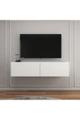 Egecan Mobilya Beyaz 80 Cm Tv Ünitesi Tv Sehpası Duvar Rafı Kitaplık - 2