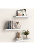 Egecan Mobilya Beyaz Uçan Duvar Rafı 3'lü Set (40-40-40) - 1
