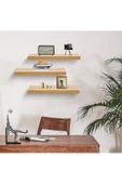 Egecan Mobilya Meşe Duvar Rafı Uçan Raf Gizli Raf Ahşap Duvar Rafı (50-50-50) - 2