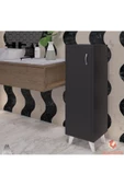 Egecan Mobilya Antrasit Tek Kapaklı 3 Raflı Banyo Dolabı Havlu Dolabı Sabunluk Kiler Dolabı Erzak Dolabı - 1