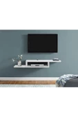 Egecan Mobilya Beyaz 100 Cm Tv Ünitesi Tv Standı Duvar Rafı Kitaplık - 1