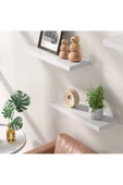 Egecan Mobilya Beyaz Uçan Duvar Rafı 3'lü Set (40-40-40) - 4