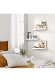 Egecan Mobilya Beyaz Uçan Duvar Rafı 3'lü Set (40-40-40) - 3