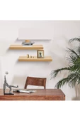 Egecan Mobilya Meşe Duvar Rafı 2 Li Set Gizli Raf - 2