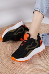 Unisex Siyah Turuncu Spor Ayakkabı V2901 - 2