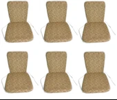 6 Adet Mandaş Midi Sandalye Minderi, Bahçe Sandalye Minderi-Kapuçino - 1