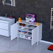 Modilayn SÖKE Küçük Alanlar İçin Akıllı Çözümler 90x75x32,5 cm’ lik 2 Kapaklı 4 Göz Raf Dolap thumbnail 1