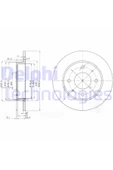 DELPHİ FREN DISKI ARKA DUZ-(250-4)- ( MITSUBISHI  COLT 1.5 BENZINLI 04 - 10 / SMART  FORFOUR 04/07  ) - 1