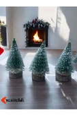 Yenigeldi 3 Adet 10 Cm Yeşil Yılbaşı Çam Ağacı Yılbaşı Süsü T17 - 2