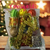 Yenigeldi 1 Paket Tepe Yıldızlı Karışık Yılbaşı Süsü Seti T68 - 2