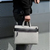 Laptop Çantası 13 İnç MacBook Air 13.6 ve Pro 14.2 Uyumlu Suya Dayanıklı Omuz Askılı Darbe Emici Neopren thumbnail 6