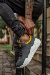 Diadof  Sneakers Ayakkabı 606 Gri Sarı - 1