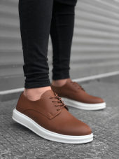 Diadof BA0003 Bağcıklı Klasik Taba Beyaz Kalın Taban Casual Erkek Ayakkabı - 5