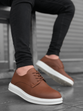 Diadof BA0003 Bağcıklı Klasik Taba Beyaz Kalın Taban Casual Erkek Ayakkabı - 7