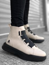 Diadof BA0142 Bantlı Erkek Yüksek Taban Krem Spor Bot - 2