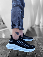 Diadof BA0602 Phantom Yüksek Taban Tarz Sneakers Siyah Beyaz Erkek Spor Ayakkabısı - 5