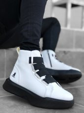 Diadof BA0142 Bantlı Erkek Yüksek Taban Beyaz Siyah Spor Bot - 8