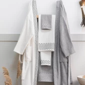 Schafer Home Veluro Banyo Seti 6 Parça-Gri - 5