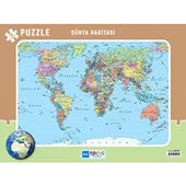 Blue Focus 72 Parça Dünya Haritası Frame Puzzle - 1