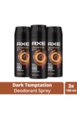 Axe Erkek Deodorant & Bodyspray Dark Temptation 48 Saat Etkileyici Koku 150 Ml X3 - 1