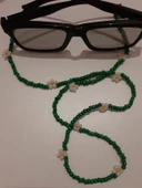 Papatya Aksesuarlı Yeşil kolye - 1