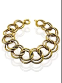 Kalın İki Kollu Kalemli Özel Üretim 14 Ayar Altın Samanyolu Bileklik thumbnail 2