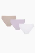 Açık Pembe Gül Kurusu Açık Kahve 3lü Lazer Kesim İz Yapmaz Basic Külot thumbnail 1